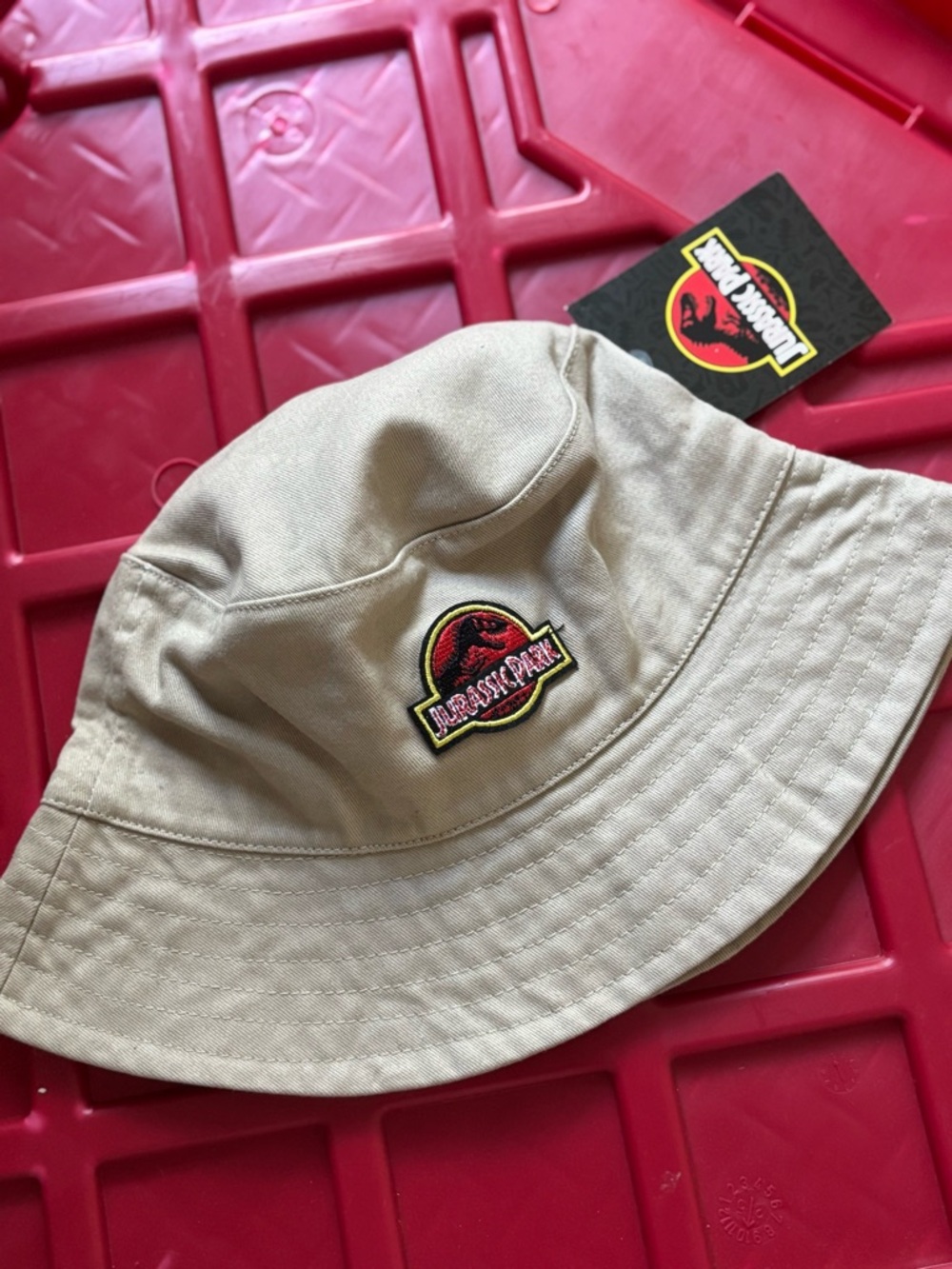 Jurassic Park original Beige Bucket Hat with Logo & tags